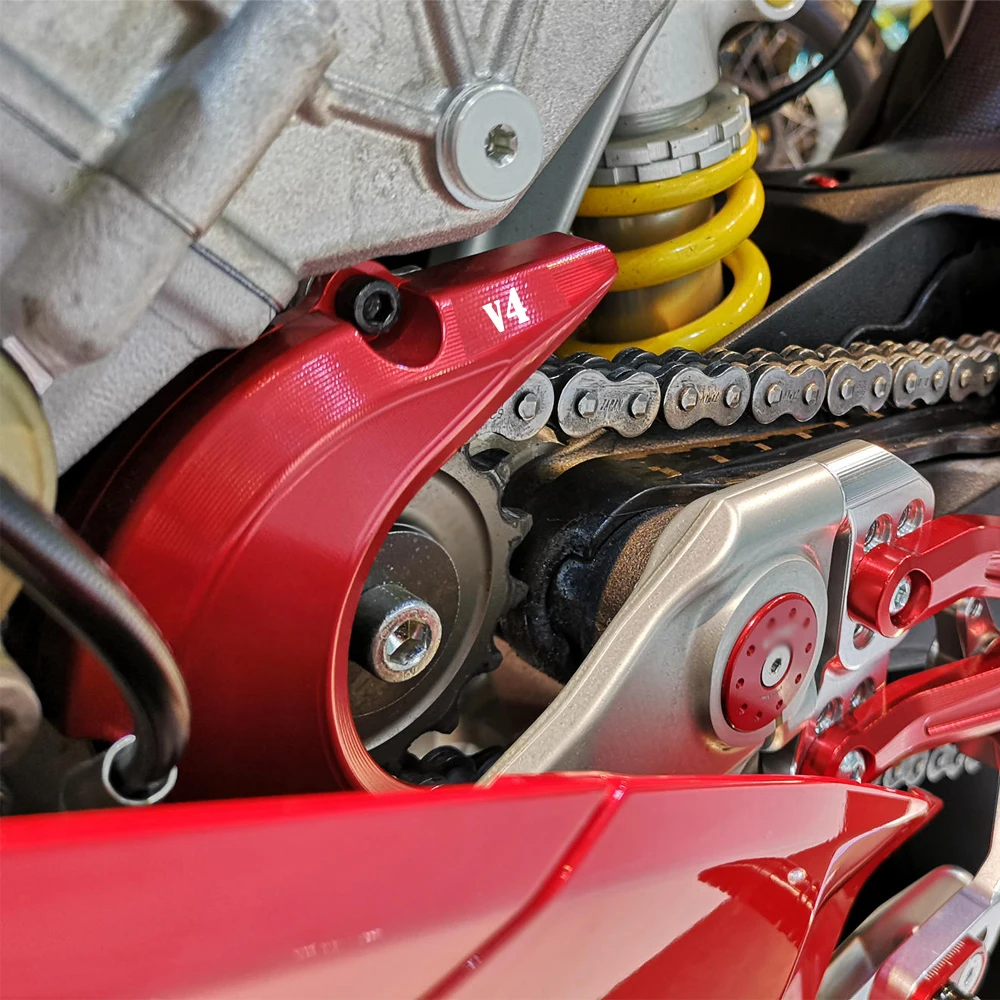 ملحقات الدراجات النارية الجديدة غطاء حماية ضرس السلسلة الأمامية ﻿ لـ DUCATI Panigale V4 S R Streetfighter V4S 2018-2023