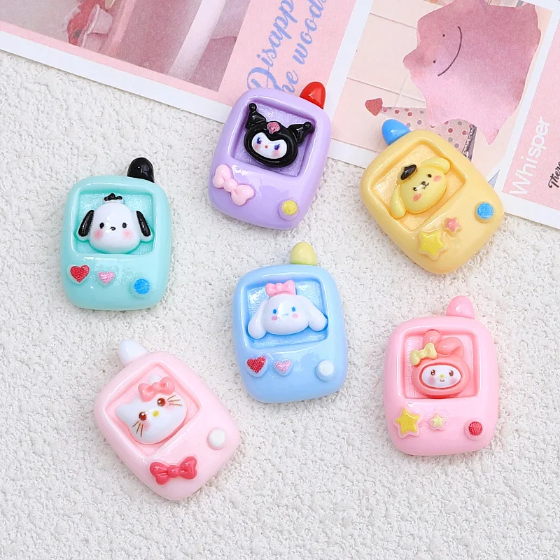 

100pcs Kawaii Cartoon Sanrio Simulation Cell phone Flatback Resin DIY Wedding Scrapbook Craft Decor Home Figurine Crafts