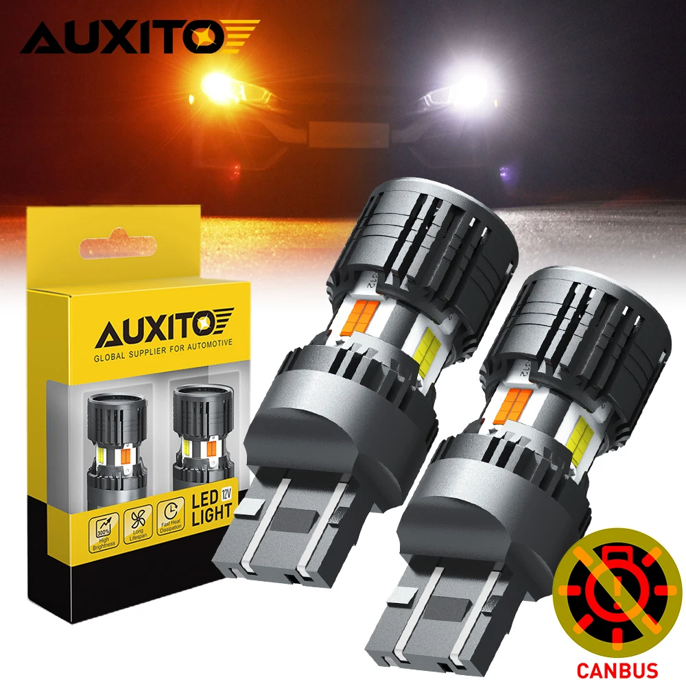 AUXITO 2 szt. Lampa sygnalizacyjna T20 LED Żarówka Canbus 7443 W21/5W 7440 W21W Żarówka T25 3156 P27W 3157 P27/7W Kierunkowskaz tylne światło cofania