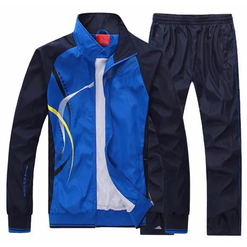 Men\'s Casual Tracksuit Running Jogging Athletic Sports Set Fitness 2 Pieces Jacket + Sweatpants Basketball Football Track Suits