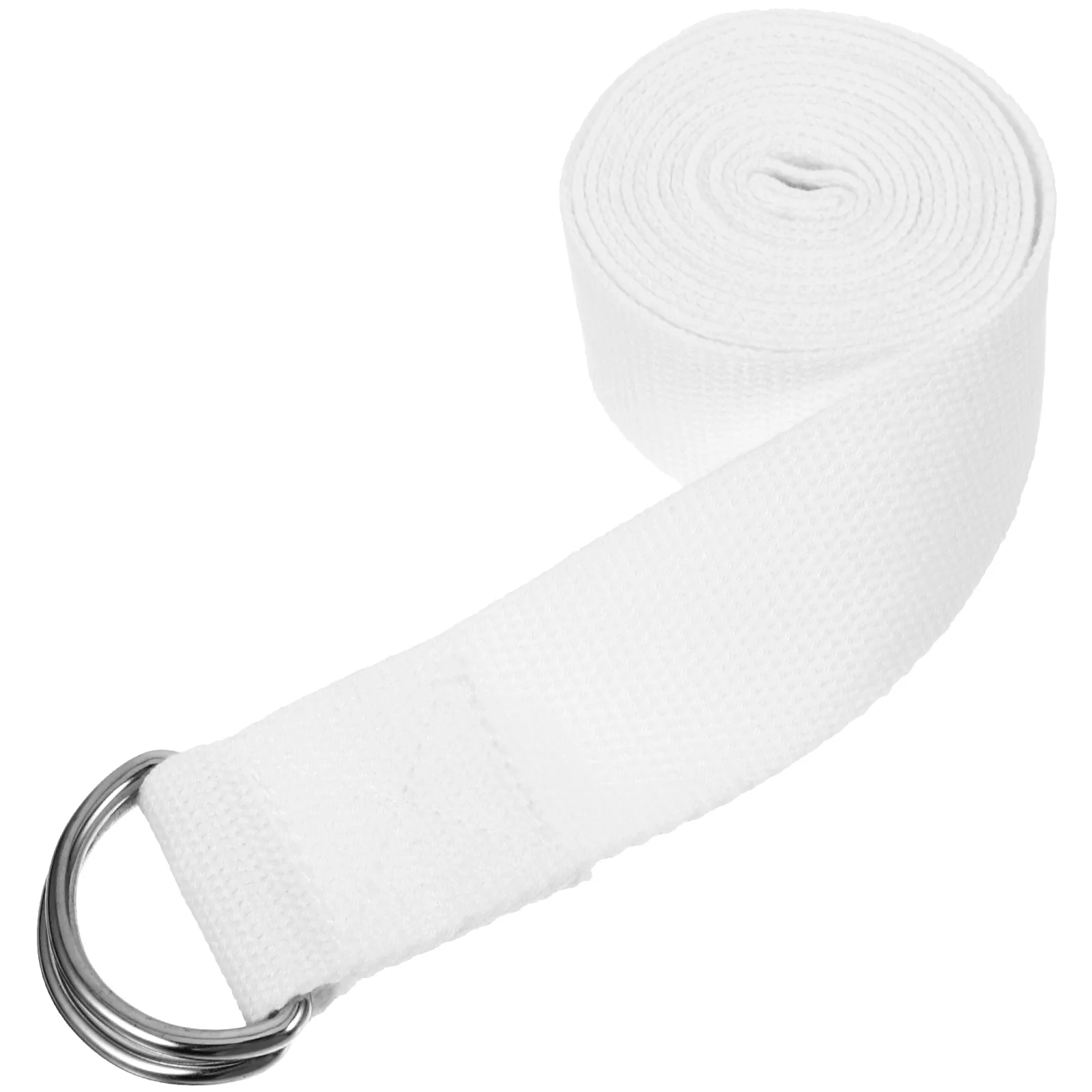 

Yoga Stretching Belt White No Elasticity Polyester Cotton Bands with Loops for Exercise Daily Use Gym Supplies Household Straps