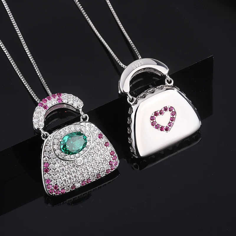 brand genuine Luxury real jewels 2022 New S925 All-body Silver High Carbon Diamond Creative Package Simple Fashion Pendant Neckl