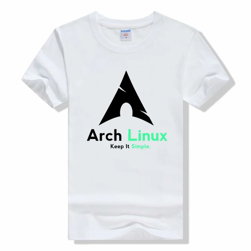 Arch Linux Men T Shirt Tee Shirt Short Sleeve Crewneck T-Shirts Male Harajuku Fabric Tops T Shirt O Neck tshirt