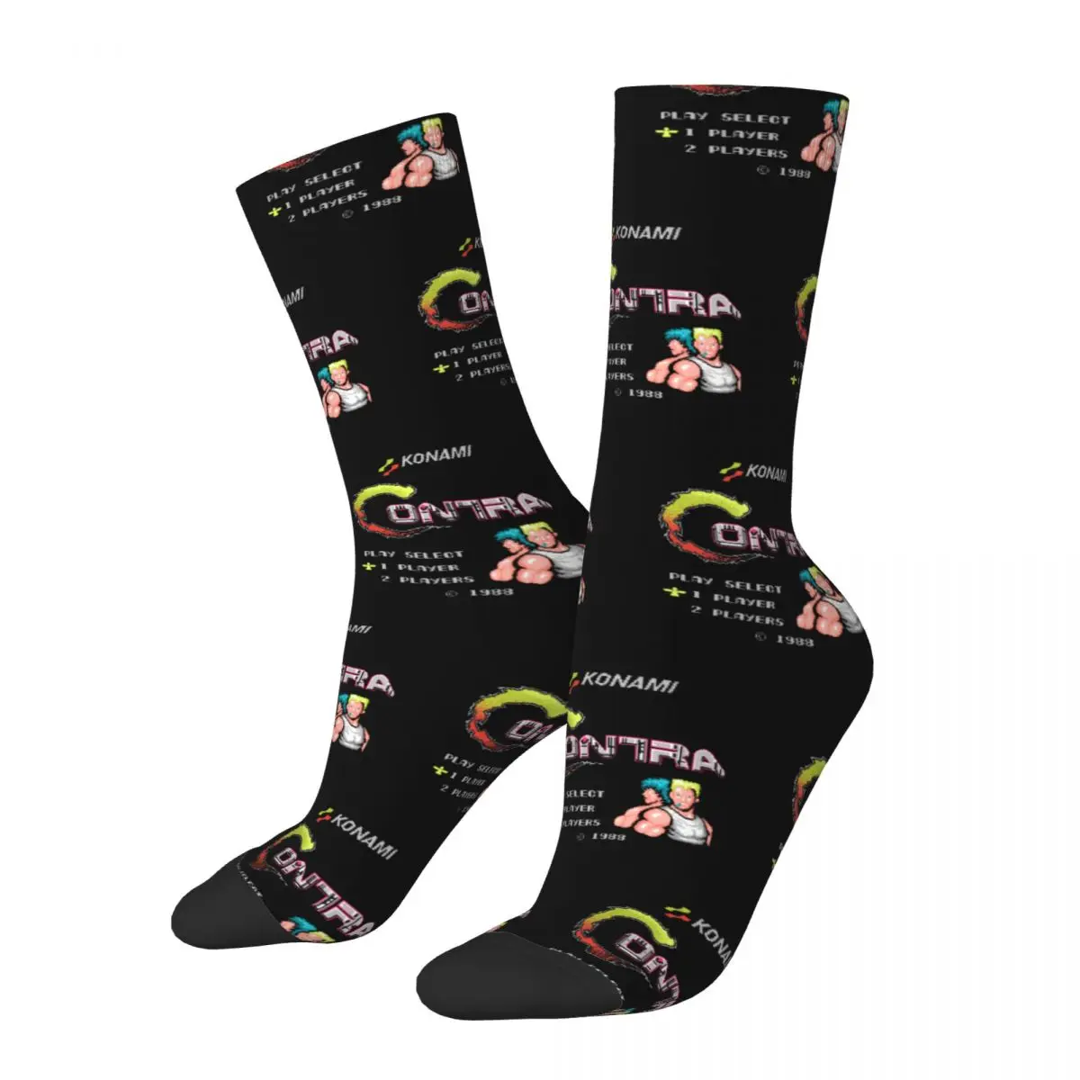 New Male Men Socks Casual Contra Vintage Sock Polyester Retro Video Game Graphic Women's Sock Spring Summer Autumn Winter