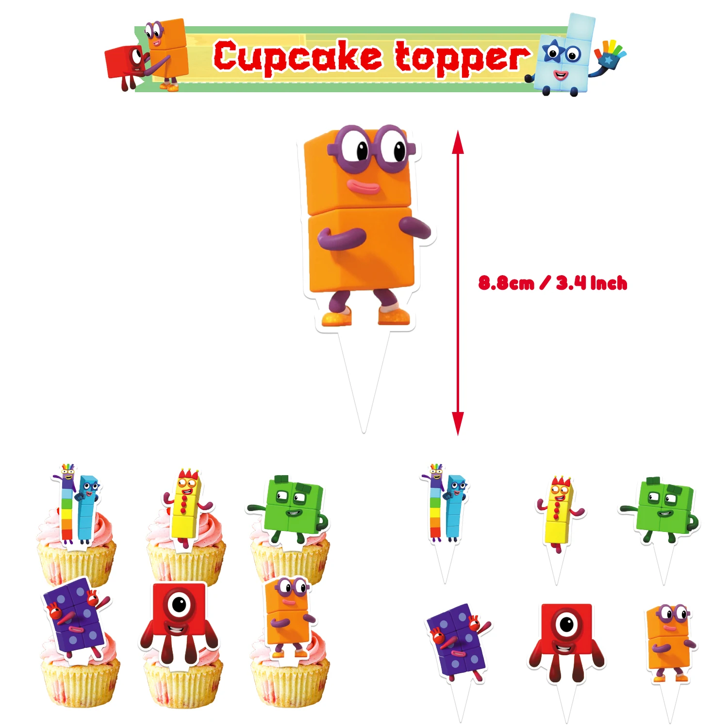 Number Building Blocks Birthday Party Decorations Cup Plate Napkin Tablecloth Banner Balloon for Kids Baby Shower Supplies Gifts image 3