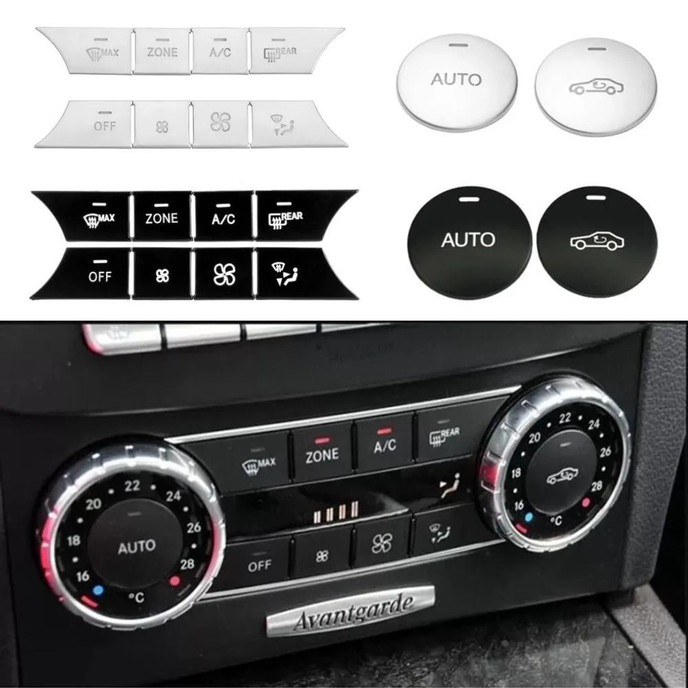 For Mercedes Benz C CLS GLK GLE Class W204 X204 Car Interior Central AC Air Conditioning Media Volume Button Cover Trim Sticker