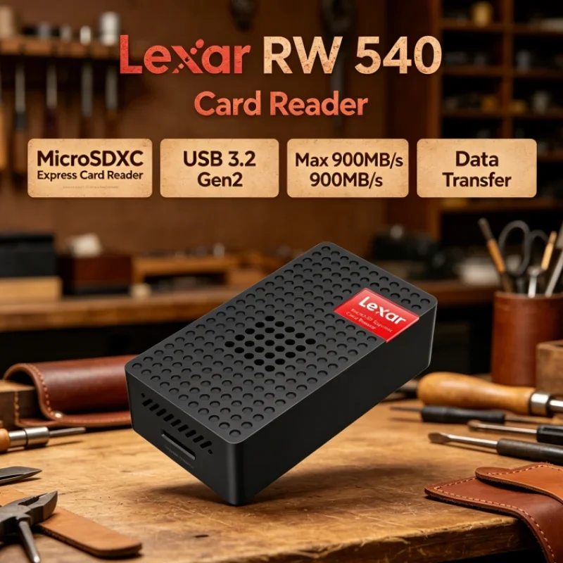 Lexar RW540 MicroSDXC Express Card Reader PLAY PRO MicroSD Card Reader Max 900MB/s USB 3.2 Type-C for Video Transfer