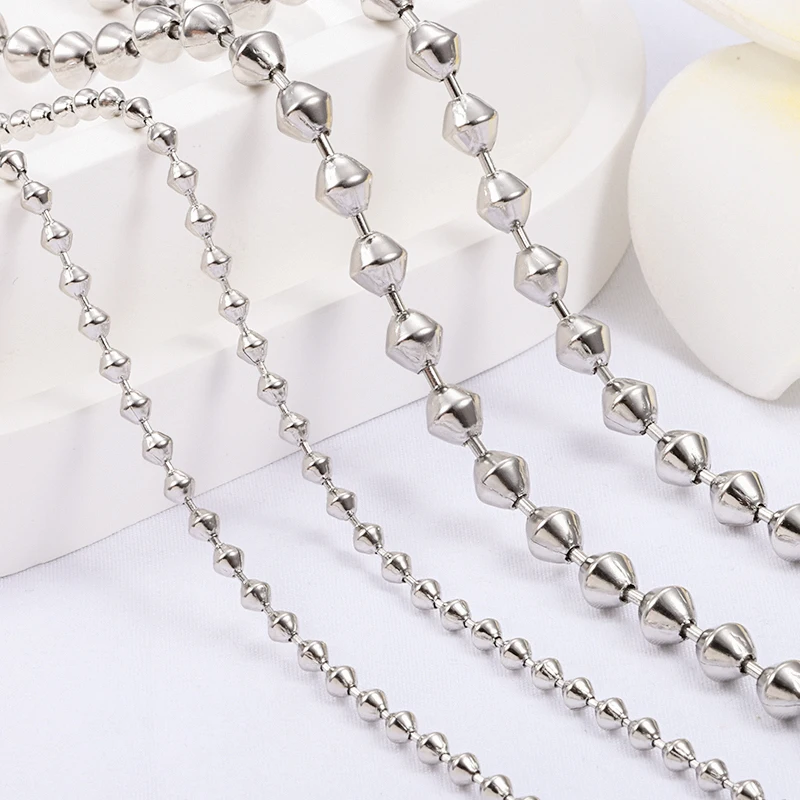 1Meter Stainless Steel 3.2mm 6mm Rhombic Ball Chain For Jewelry Making Supplies DIY Trend Necklace Bracelet Connect Accessorie