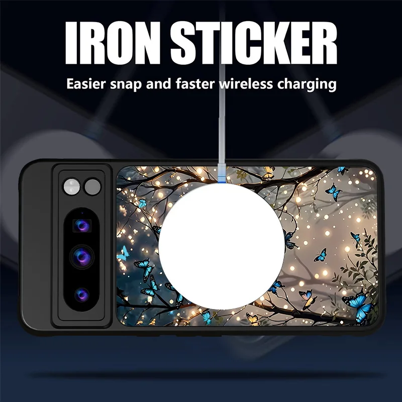 Glow In The Dark Butterfly Magnetic Case For Google Pixel 10 8 7 Pro 9A 8A Pixel 9 10 Pro XL For Magsafe Shockproof Phone Cover view 4