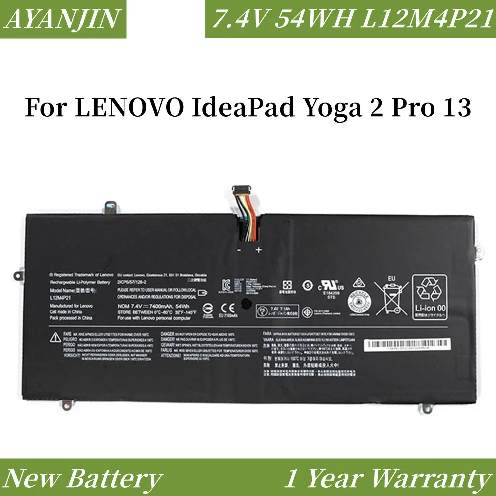 

NEW L12M4P21 L13S4P21 2ICP5/57/128-2 2CP5/57/123-2 7.4V 54WH Laptop Battery For Lenovo IdeaPad Yoga 2 Pro 13 Y50-70AS-ISE 20266