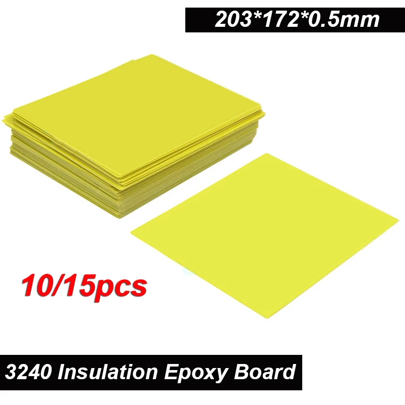 10/15 قطعة/الوحدة 203*172 مللي متر 3240 العزل الايبوكسي لوحة 0.5 مللي متر سمك ارتفاع درجة الحرارة مقاومة بطارية حزمة DIY ورقة العزل