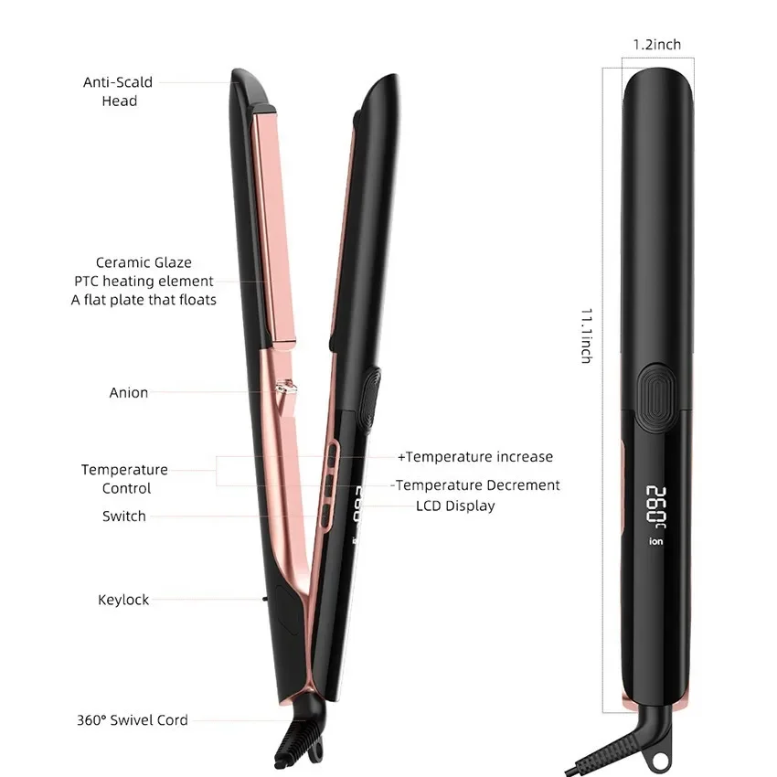 Best Seller Negative Ion Straightening Splint Curling Iron Straight Curling Dual-purpose Multi-purpose Two-in-one Straight Plate