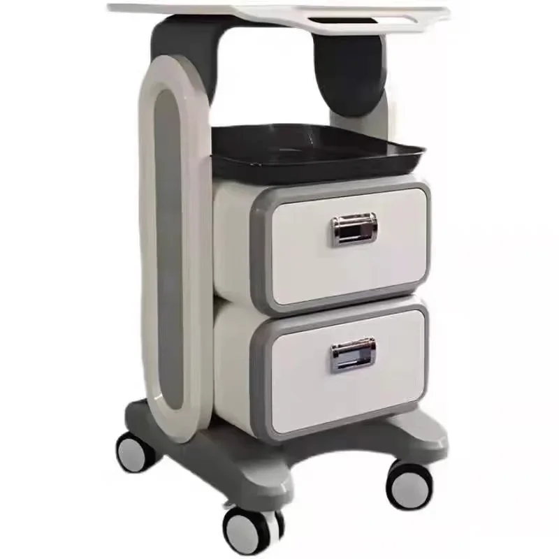 Dental Clinic Cart Medical Cart with Drawer Wheels Laptop Tray and Oral Scanner Cart for Hospital Office