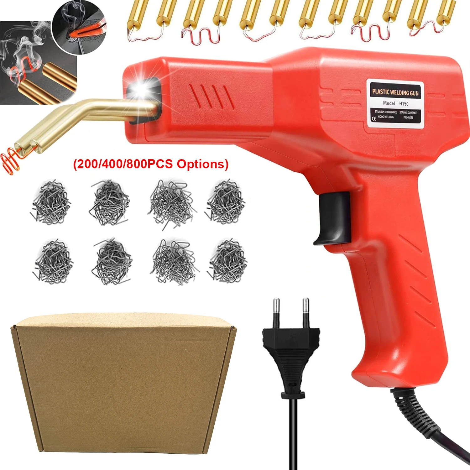 50W Upgraded Plastic Welder Kit,200/400/800PCS Hot Stapler Welding Machine Car Bumper Repair Kit for Bumper/Product Repairs