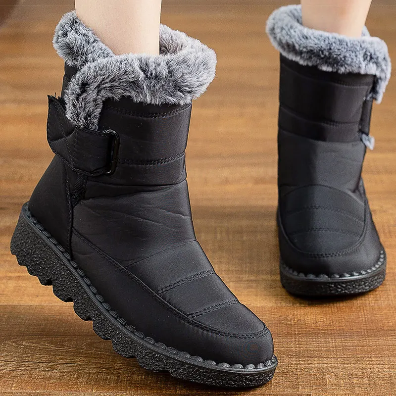 

Women's Boots Fashion Winter Shoes with Super Warm Fur Shoes for Woman Snow Boots Elegant Woman Heeled Shoes Zapatos Botas Mujer