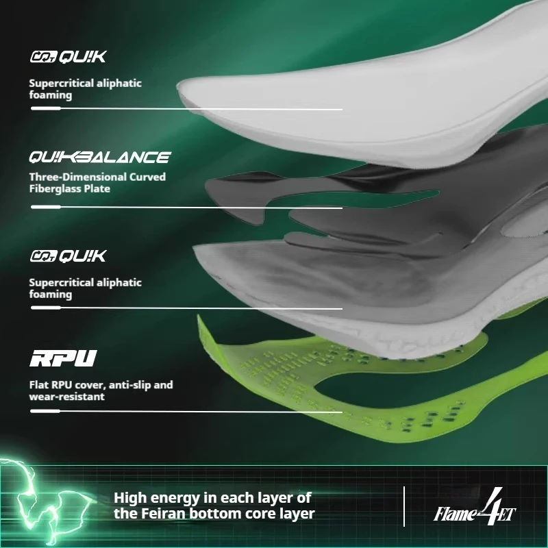 361 Degrees Flame 4 ET Men's Running Shoes Racing Marathon Shock-absorbing Rebound Breathable Cushioning Male Sneakers 672612223 view 4