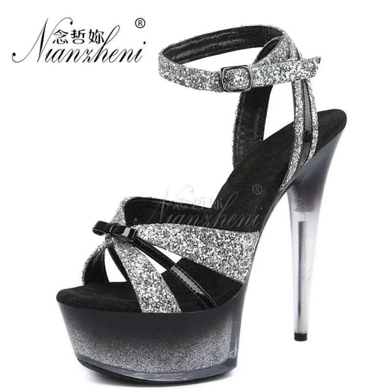 

15cm High Stripper Heeled Pole Dance Shoes Roman Style Open Toe Sexy Platform Sandals Mixed Colors 6 Inch Nightclub Party Gothic