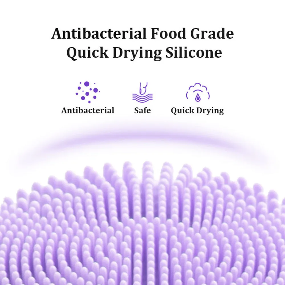 Escova De Limpeza Facial De Silicone Recarregável, Purificador De Remoção De Pele Morta, Dispositivo De Limpeza De Lavagem De Rosto Vibratório, Massagem Esfoliante
