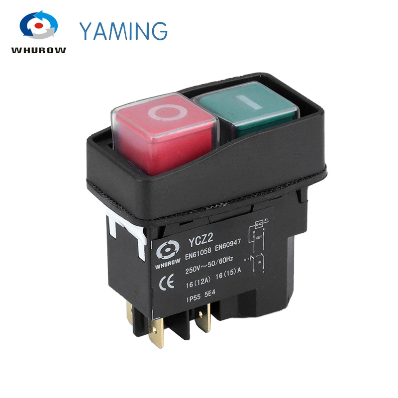 

YCZ2 Electromagnetic Switch 4/5 Pin 110V/220V On Off Push Button Switch Power Cut And Under Voltage Protection Replace KJD17