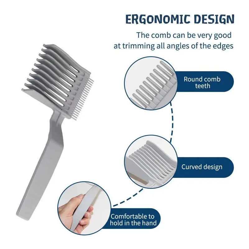 

2025 Cross-border Barber Fade Combs Men's Caliper Comb Long Handle Push-cut