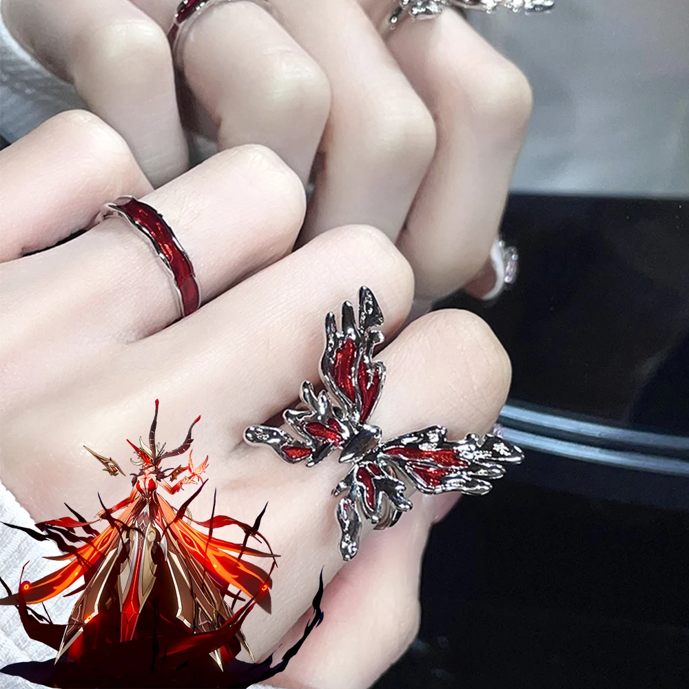 

Impact Cosplay Ring La Signora The Fair Lady Butterfly Flame Harbingers Fashion Jewelry Costume Props Gifts