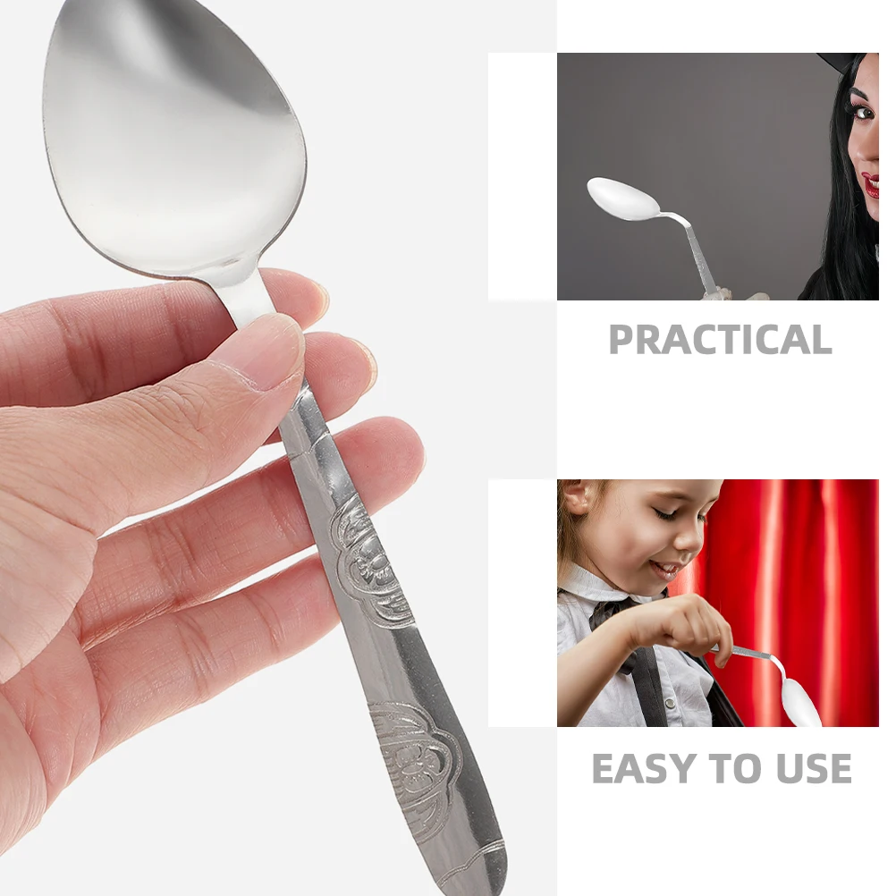 

10 Pcs Spoons Bending Props Mind Cloak Easy Trick Toys Gimmick Silver Baby