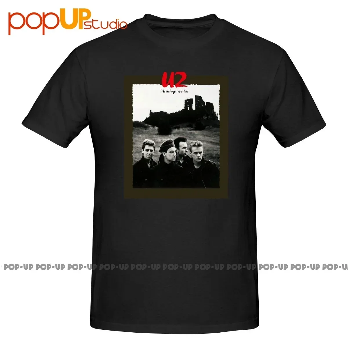 Ched By Anvil U2 The Unforgettable Fire 1985 Tour Bono Camiseta T-shirt Clássica e Exclusiva