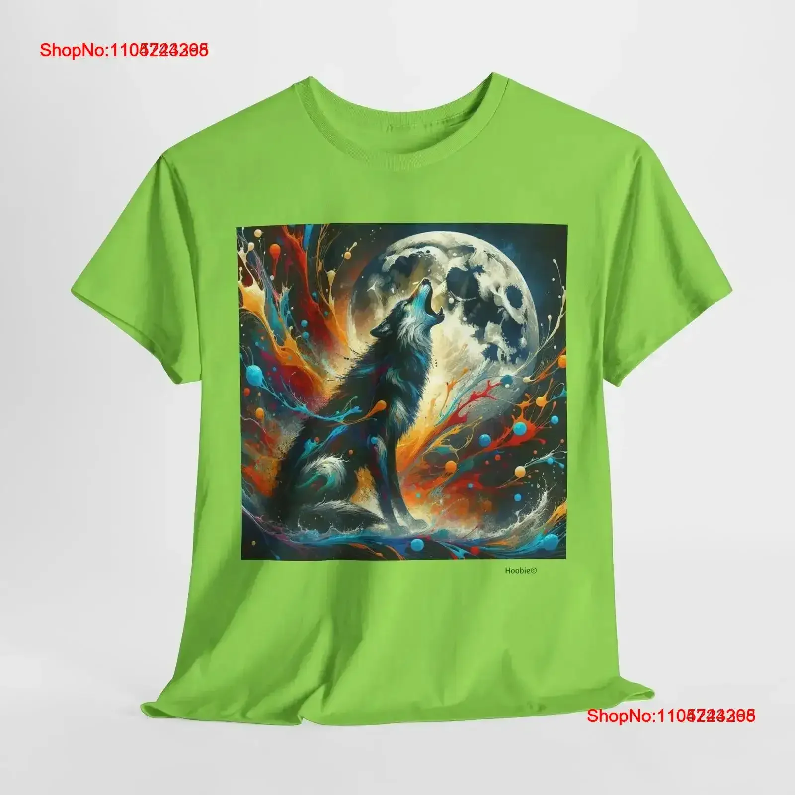 Jackson Pollock Style Howling Wolf T Shirt Cotton Artistic Wildlife vintage Washed homme Comfortable designer clothes  vintage