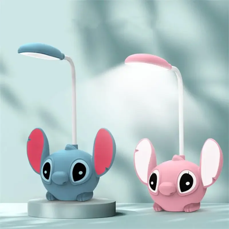 

Disney Stitch USB Charging LED Desk Lamp Cute Cartoon with Night Light Pencil Sharpener Table Lamp Decoration Holiday Gifts