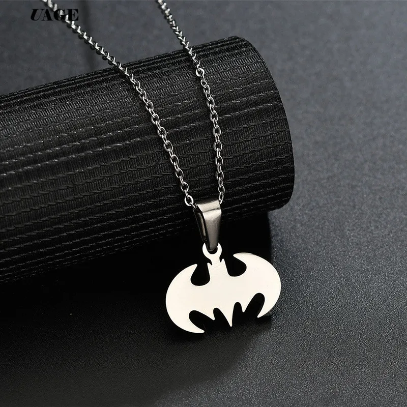 UAGE Stainless Steel Lovely Bat Necklace For Boy Stainless Steel Super Hero  Necklace Pendant Jewelry Gift For Kids