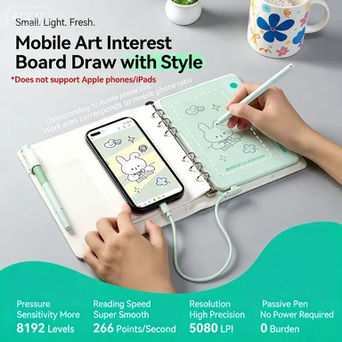 Электронная доска для рисования Parblo Neo, маленькая зеленая доска для письма и рисования, умный блокнот, электронная доска для рисования, которую можно подключить к мобильному телефону.