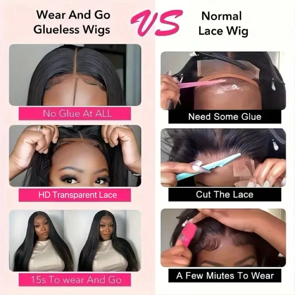 40 Inch 13x4 13x6 Pre-cut Lace Front Wigs  Baby Hair 5×5 Glueless Wear 200% Density Brazilian Straight Human Hair Wigs Black Women Remy Hair Preplucked With Baby Hair - view 6
