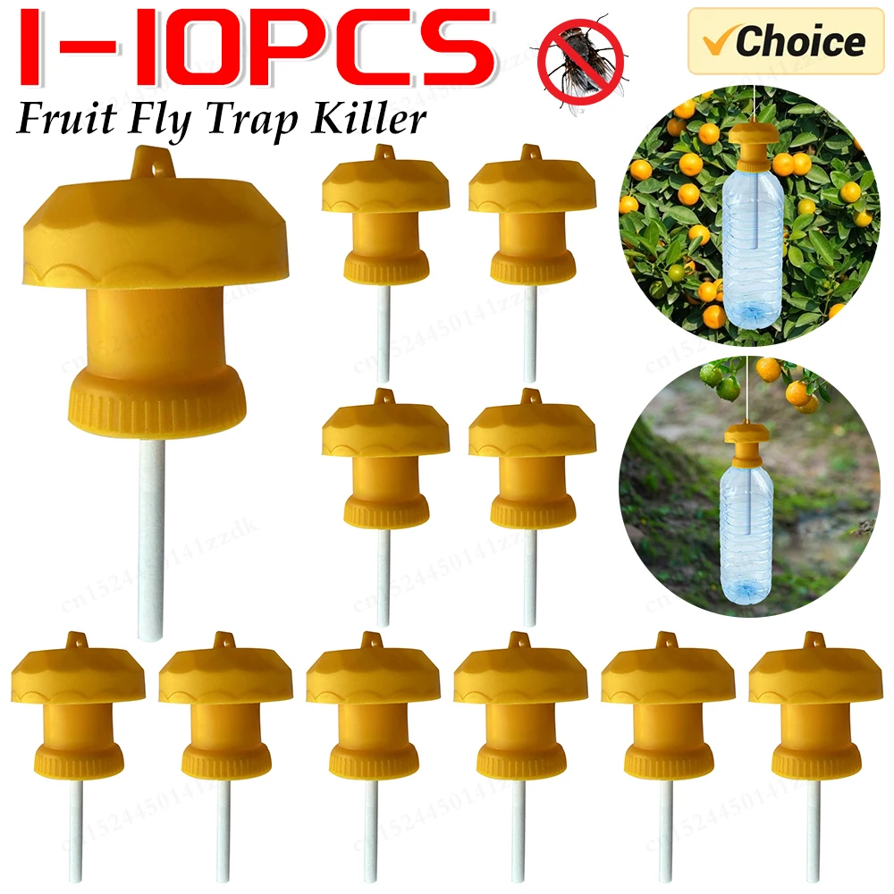 1/2PCS Plastic Yellow Drosophila Trap Hanging Fruit Fly Trap Killer Fly Catcher Pest Insect Control For Home Farm Orchard Contro