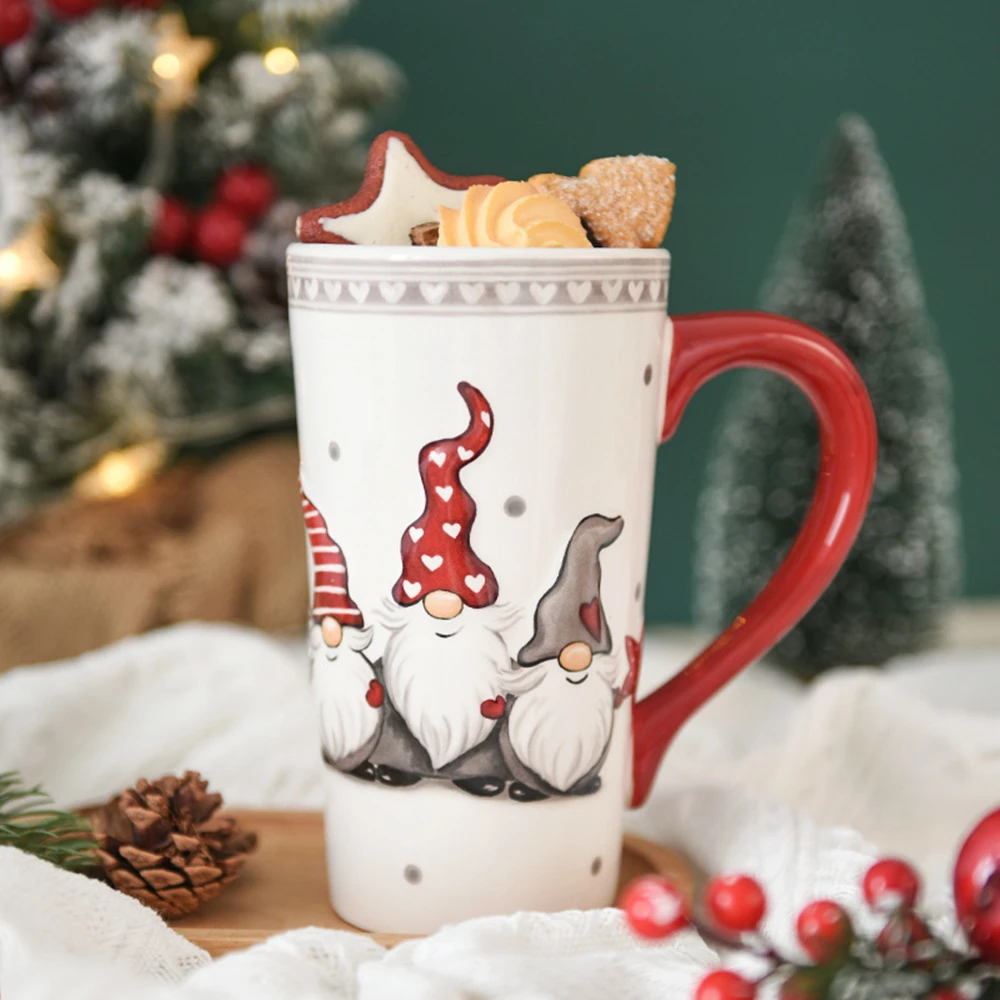 

Creative Christmas Ceramic Mug Mug 3D Relief Cartoon Santa Snowman Couple Penguin Water Cup Household Cutlery Mug Girl Gift