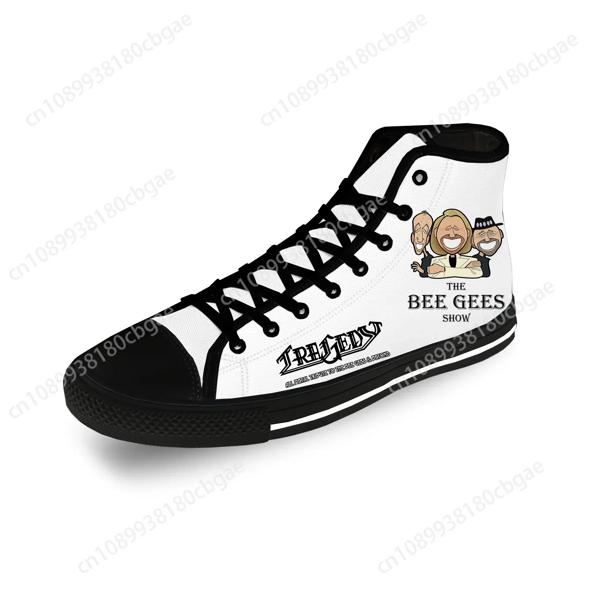 

Rock Band Gees Hot Bee Cool Casual Cloth Fashion 3D Print High Top Canvas Shoes Men Women Lightweight Breathable Sneakers