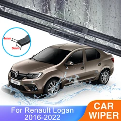 For Renault Logan II III MK2 MK3 2016~2022 Windshield Windscreen Front Window Wiper Blades Cutter Boneless Frameless Rubber Car