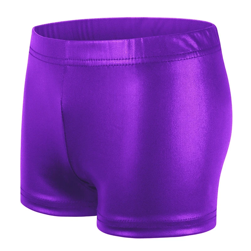 Shorts de Dança Bronzing Brilhantes Femininos, Shorts Boxer, Ballet, Ginástica, Yoga, Elástico Alto, Clássicos, Infantil, 3-8 Anos de Idade