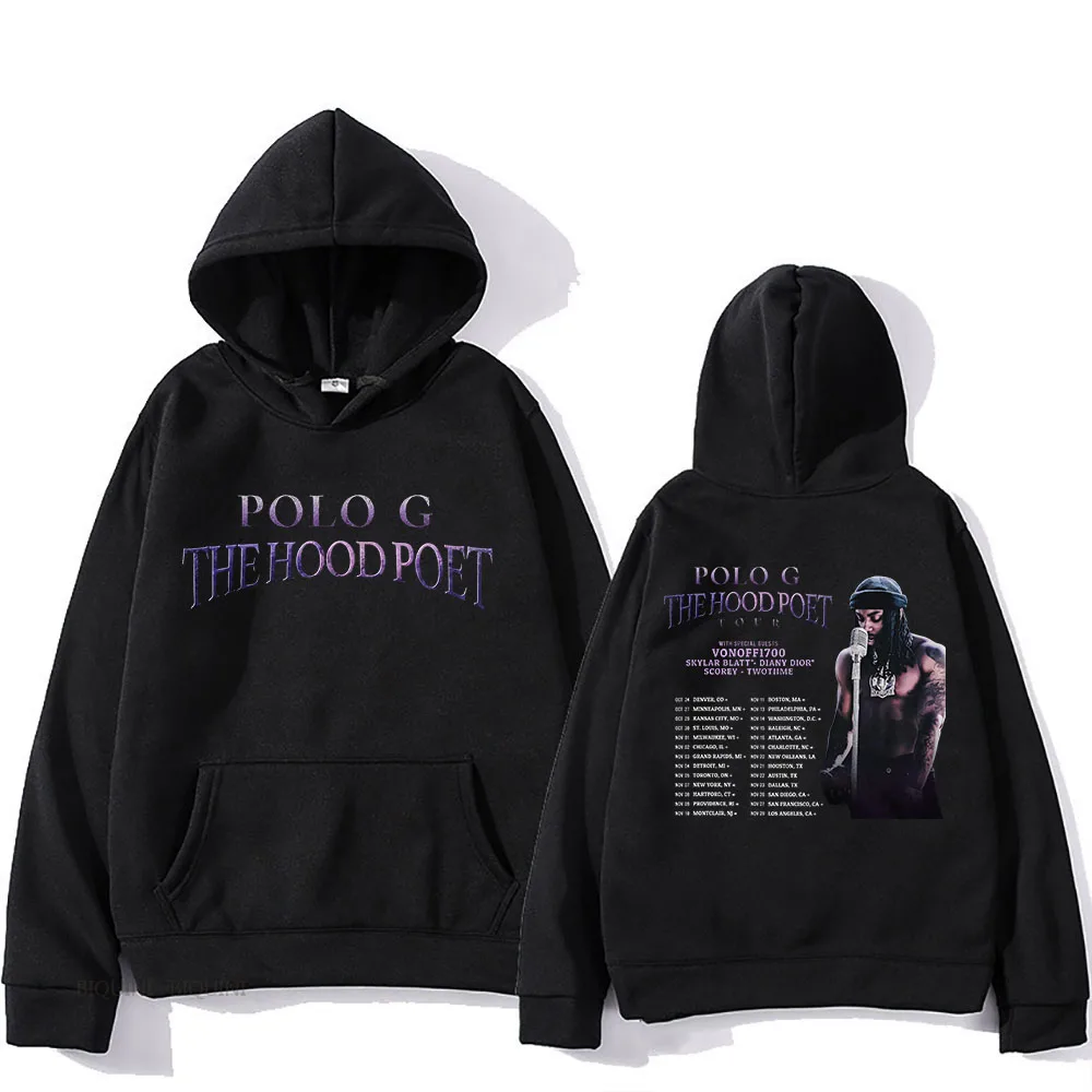 Polo G New Song Hooded Long Sleeve Grunge Hip Hop Fleece Sweatshirt Graphic Printing Casual Clothing Ropa Hombre Gothic Hoody