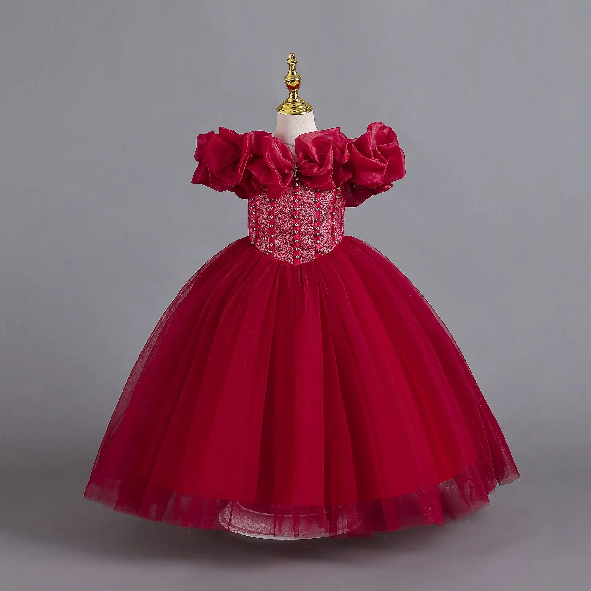 Vestido de noite elegante para meninas, vestidos de festa infantis, roupas rosa da menina, 3 a 12 anos