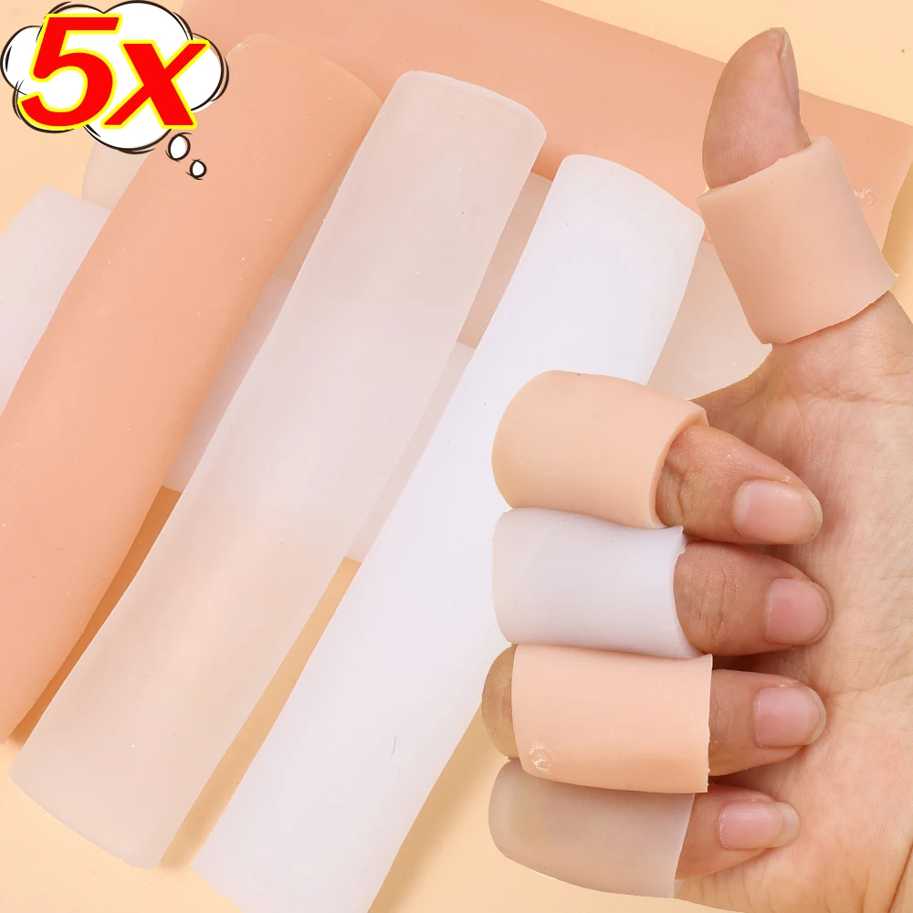 5x White Silicone Toe Protectors Anti-Friction Breathable Toe Covers Prevents Blisters Bunion Corrector Foot Care Pedicure Tools