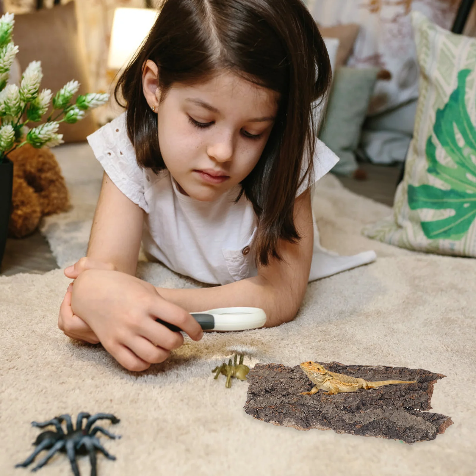 

4pcs Climbing Platform Decoration Reptile Hide Natural Bark Terrarium Accessories Snake Hide Tank Decor Pet Habitat Landscape