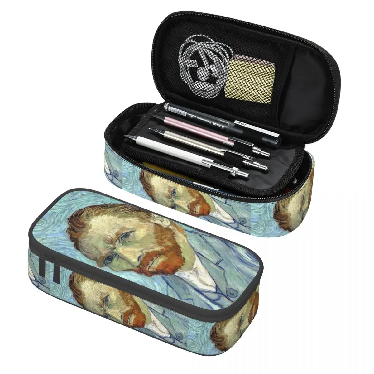 

Custom Kawaii Self-portrait Of Vincent Van Gogh Pencil Cases for Boy Girl Big Capacity Pencil Bag Stationery