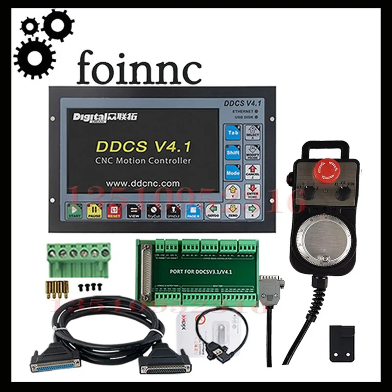 Ddcsv3.1/Ddcsv 4.1G Code 3-axis/4-axis Cnc Controller Offline Plc Usb Interface Metal Case Mach3 E-stop Mpg Handwheel