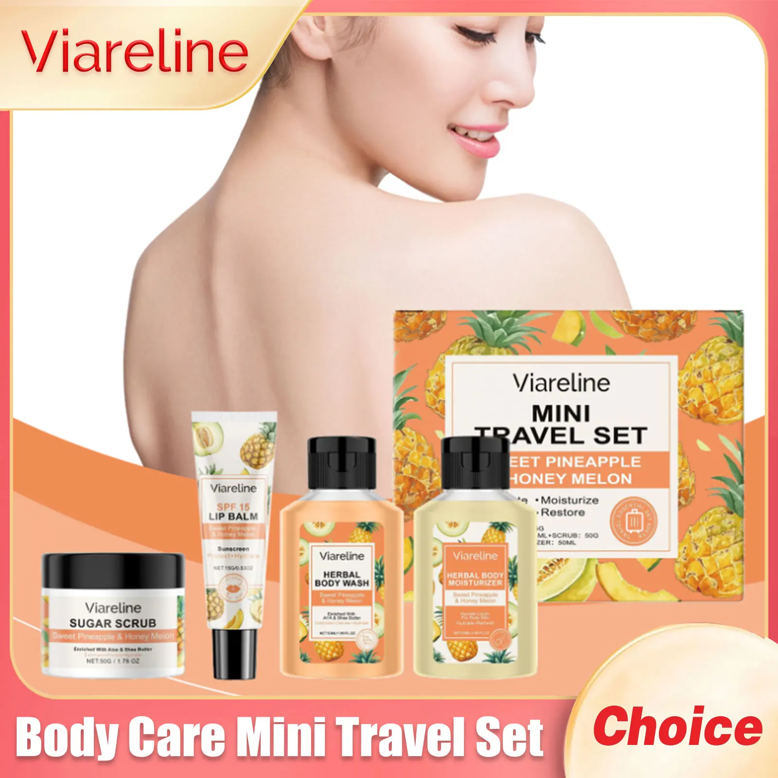 

Viareline Body Care Mini Travel Set Keep Brighten Increase Elasticity Improve Sagging Reduce Dull Gifts Skin Moisturizing Series