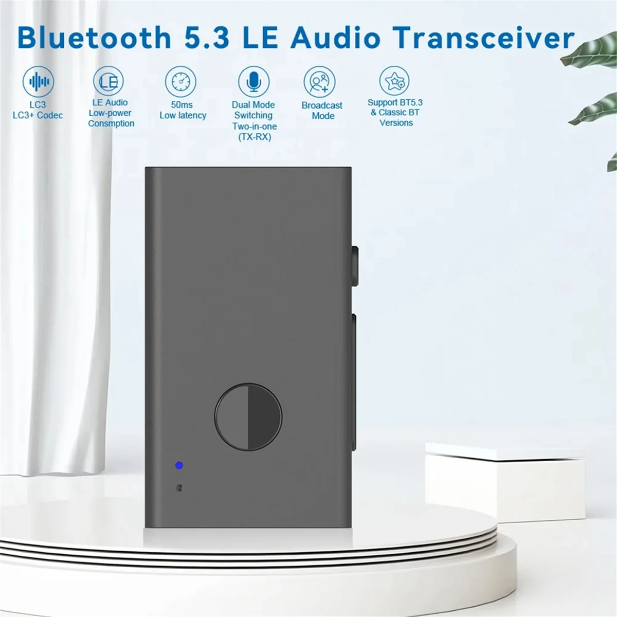 Bluetooth 5.3 LE Audio Transmitter Receiver LC3 Low Latency for PC/MAC/Phone/Ps5/30m Transmission Distance of Smart TV