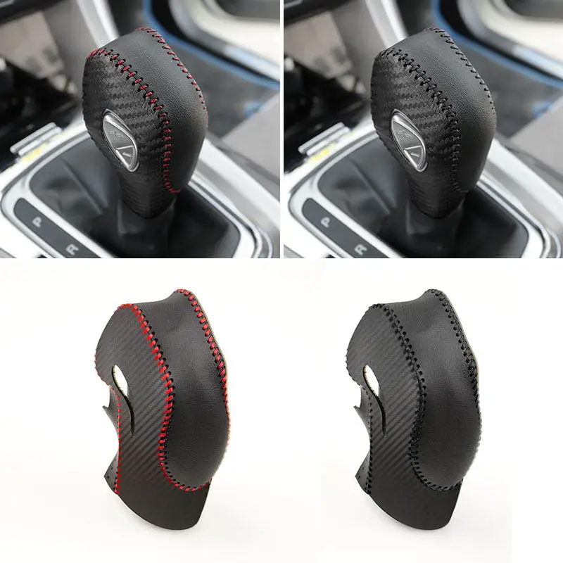 Capa de Couro Microfibra Trançada à Mão para Manopla de Câmbio Central de Carro Ford Focus EcoSport Escape Fusion Fiesta LHD