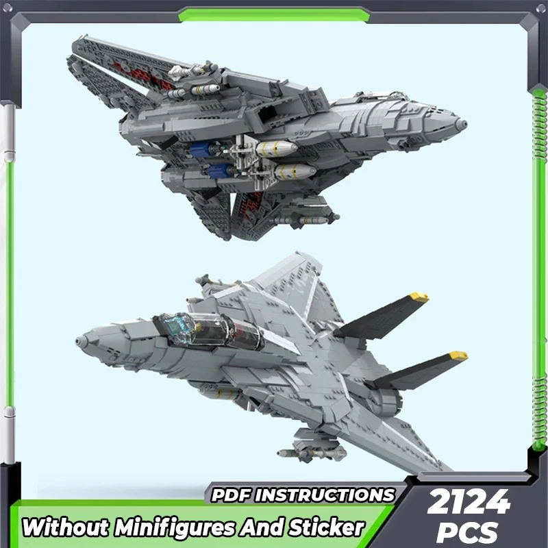 Moc Building Bricks Military Model F14D Super Tomcat Bomber Technology Modular Blocks Gifts Toys For Children DIY Sets Assembly