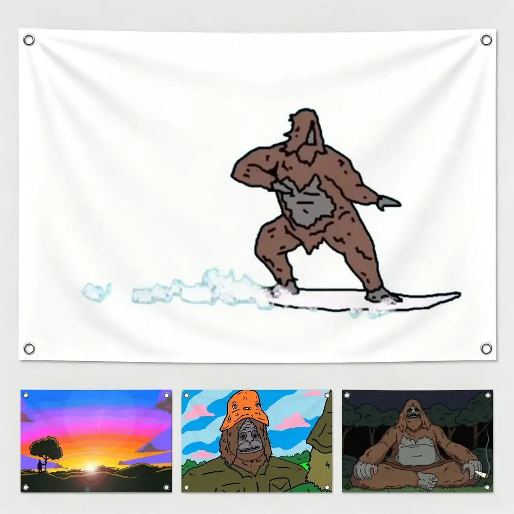 S-Sassy the S-Sasquatch Flag Suitable For Party Club Outdoor Interior Wall Decoration Banner Fans Gift