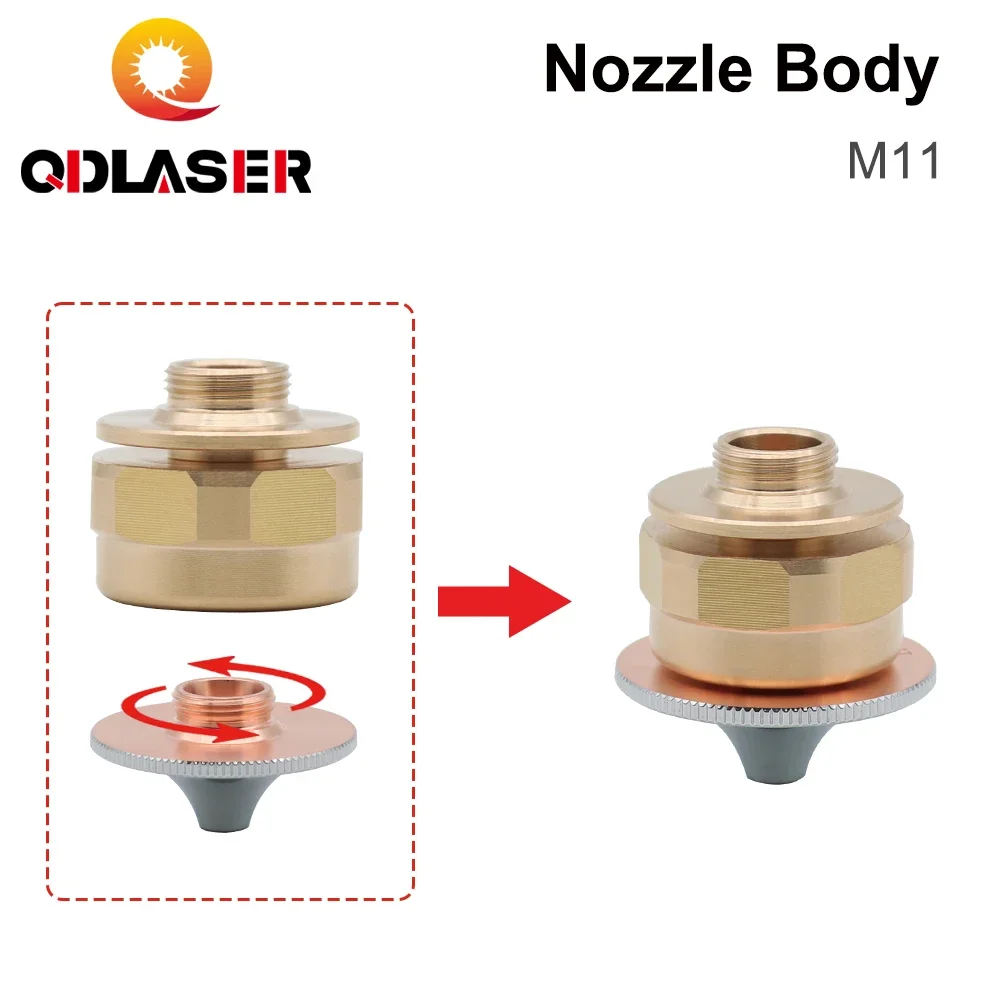 QDLASER M11 หัวฉีดทองแดง Body Anti-collision อุปกรณ์เสริมหัวฉีดเลเซอร์ตัดหัวเปลี่ยนสําหรับ OEM Precitec