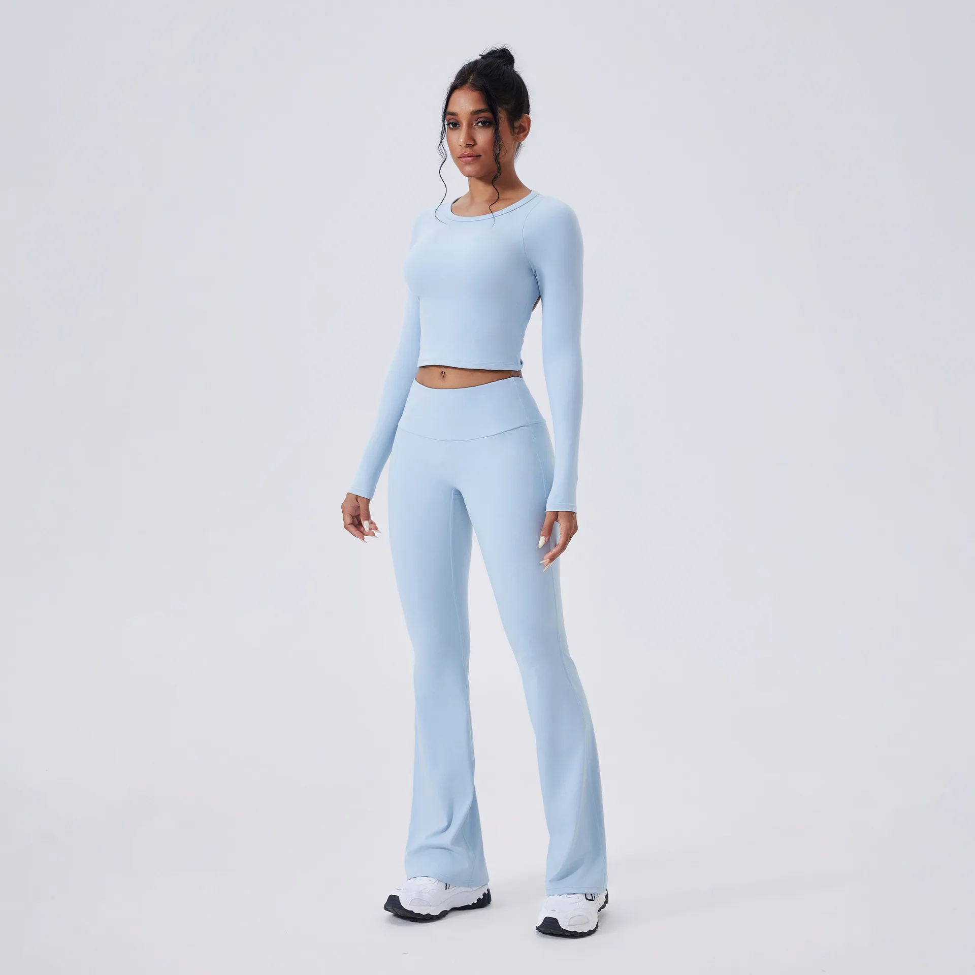 

Women's Yoga Suit Set Slim Fit High-end Beautiful Back Versatile Long Sleeved Sportswear Outdoor Running Fitness Clothing